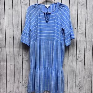 Signature by Robbie Bee Boho Stripe Tiered Dress - Size S